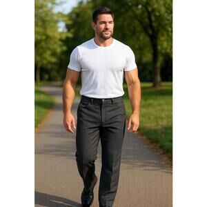 VTG Levi’s 70s Men’s W38 L34 Straight Leg Gray Dacron Polyester Pants USA